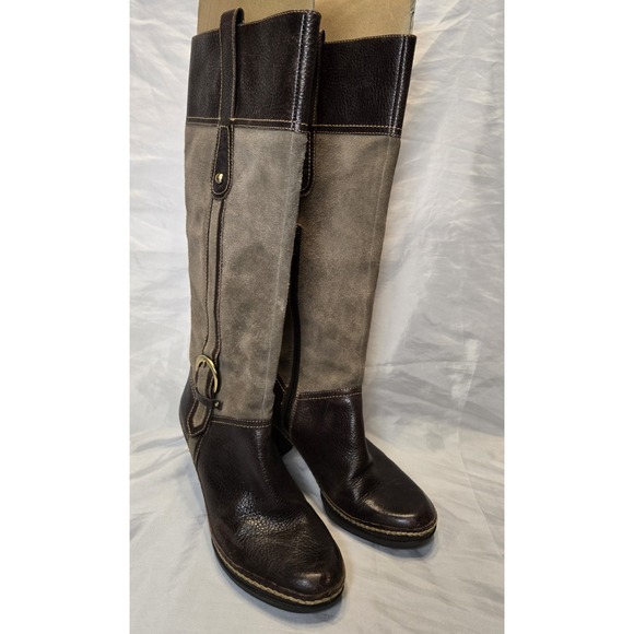 Naturalizer Shoes - Naturalizer Dandy Knee High Sz 6.5 Comfort Leather Suede Brown Boots 3" heels